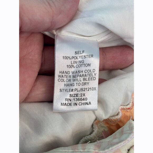 L'Atiste Floral Utility Jogger Jumpsuit Sz 2X Roll Tab Sleeve Cottagecore Casual - Picture 11 of 13